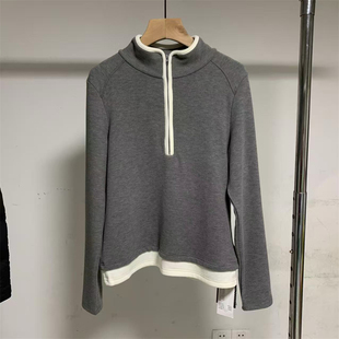 新款 实拍2025冬季 软糯假两件半拉链立领打底卫衣女 辛芷蕾同款