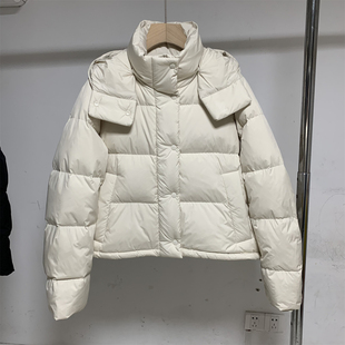 【lu】正品2025冬季新四格短款鹅绒羽绒服超轻厚实短款泡芙外套女