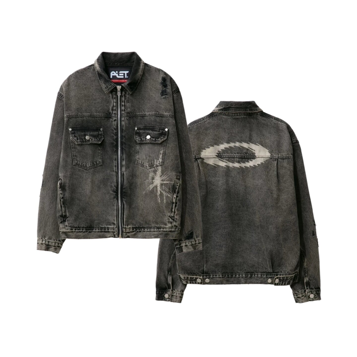PIET x OAKLEY Jacket Distressed Denim复古做旧长袖牛仔外套