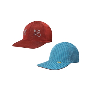 PuffFrog 2-Way Running Cap热跑联名跑步帽双面戴格纹速干帽子