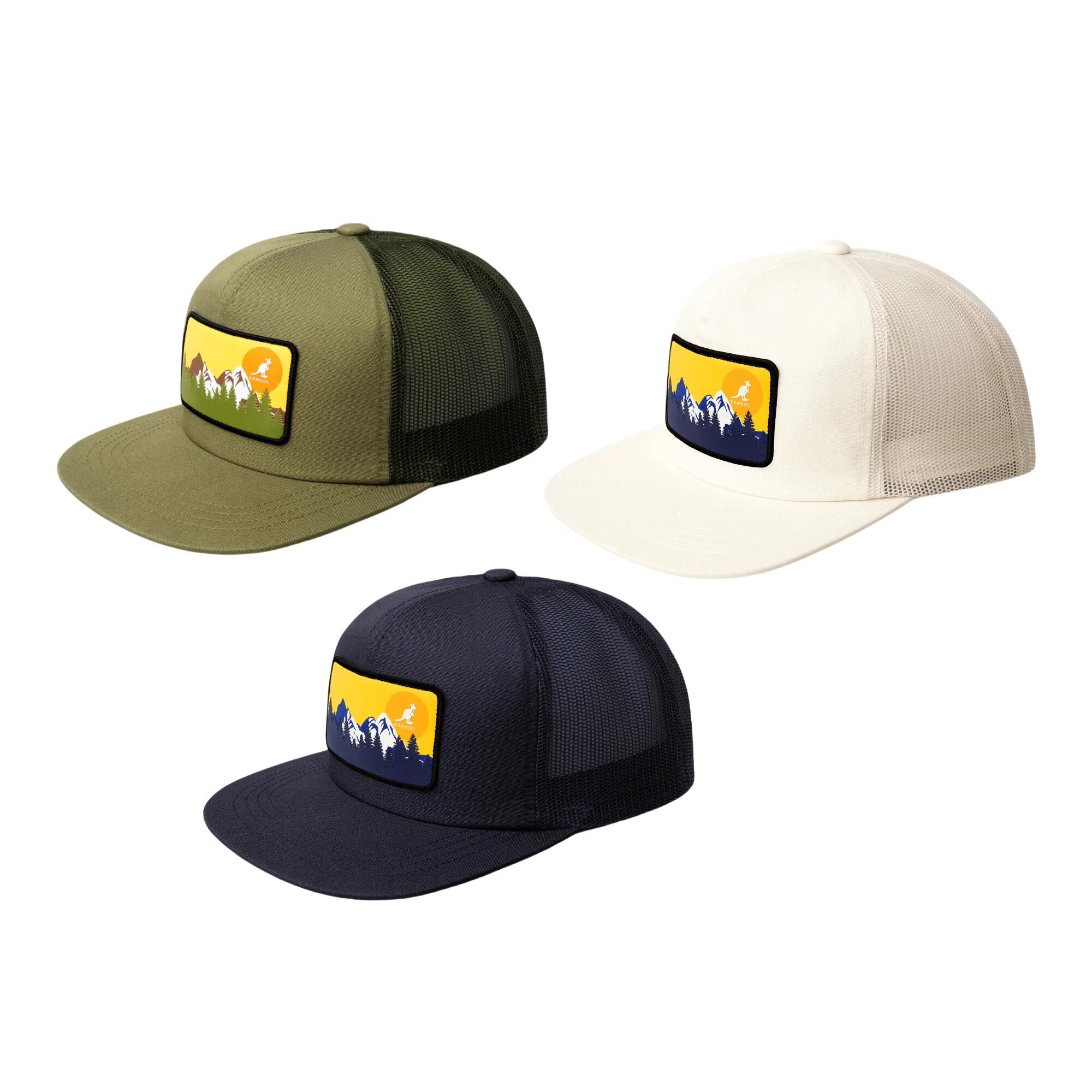 Kangol Outdoor Patch Trucker户外贴片硬顶网眼透气司机帽棒球帽