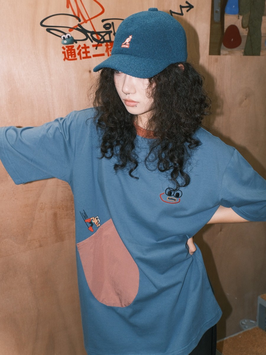 PuffFrog AstroFrog Bag Tee泡芙蛙拼布手套口袋短袖男女宽松T恤