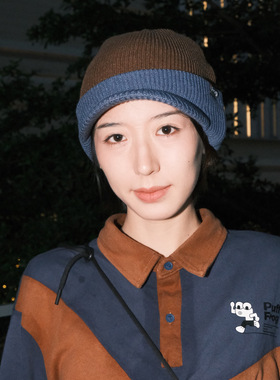 PuffFrog Knit Visor Beanie泡芙蛙帽檐撞色针织冷帽保暖毛线帽