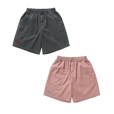 PuffFrog酵素洗棉短裤水洗做旧