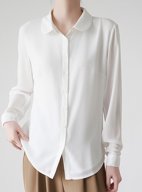 白色衬衫女长袖2026春夏新款气质正装免烫衬衣工作服通勤抗皱上衣
