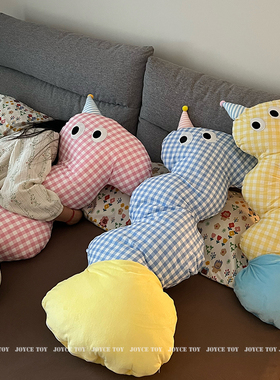 多巴胺格子透气云朵长条枕抱枕女生可以拆洗睡觉卧室靠枕夹腿侧睡