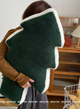 2022网红抱枕沙发客厅长条绿色圣诞树装饰氛围节日礼物床上睡觉女