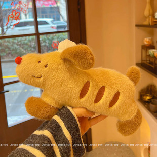 原创厨师法棍狗治愈系玩偶毛绒小狗抱睡公仔侧睡抱枕陪睡长条玩具