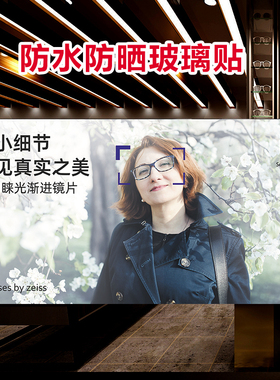 眼科医院眼镜店玻璃门贴画蔡司睐光学生近视镜片软膜灯箱橱窗海报