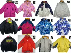 Vintage Outdoor Winter Warm, Windproof, Waterproof, Fluorescent, Lightning Hip-Hop Style Ski Jacket for Men and Women, Size 36