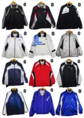 Vintage Clothing Collection, Second-Hand Retro Fashion, Sports, Khaki, Street Hip-Hop, Color-Blocking, Embroidered Baseball Jacket Eight