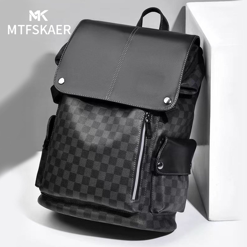 香港MTFSKAER轻奢男士真皮双肩包