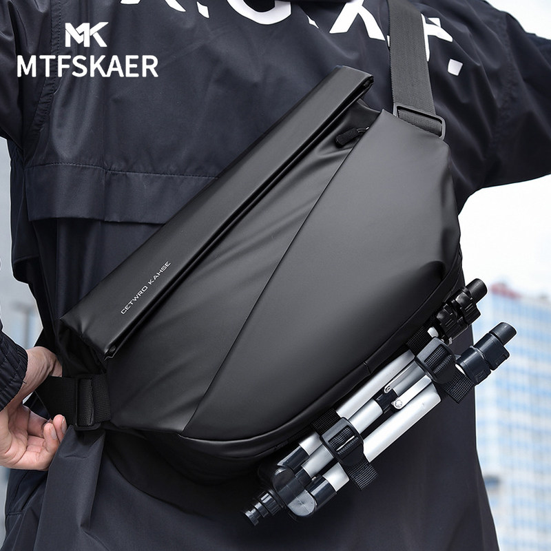 香港MTFSKAER运动胸包男款潮牌机车骑行背包男生单肩挎包斜挎腰包