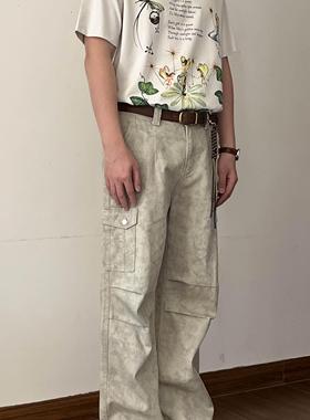 Lifenotes大理石纹cleanfit伞兵工装休闲裤cargo美式复古宽松长裤
