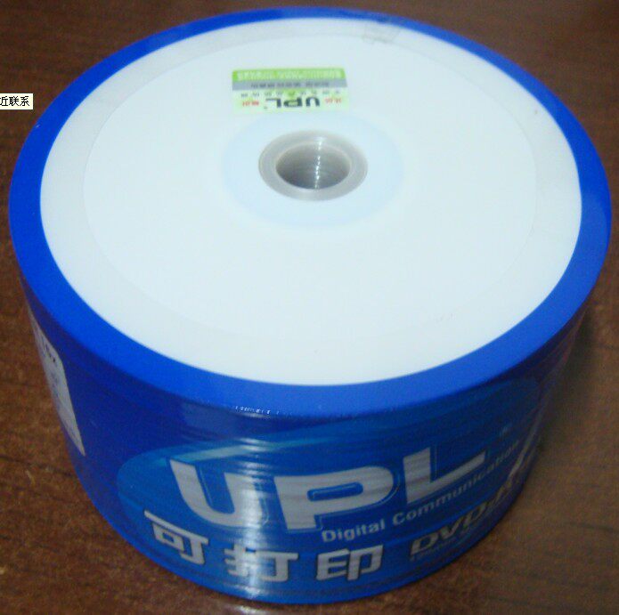 UPL可打印DVD空白刻录盘 光盘DVD-R 16速 100片装