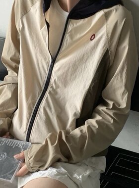 大厂订单！户外山系轻量梭织网眼拼接透气速干连帽防晒服外套女夏