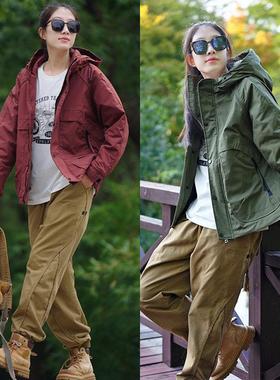 17327 现货速发秋冬新款棉衣保暖休闲百搭户外防风连帽棉服外