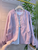 早春大码 宽松显瘦拼接蕾丝花边外套减龄内搭外穿胖妹妹上衣潮 韩版