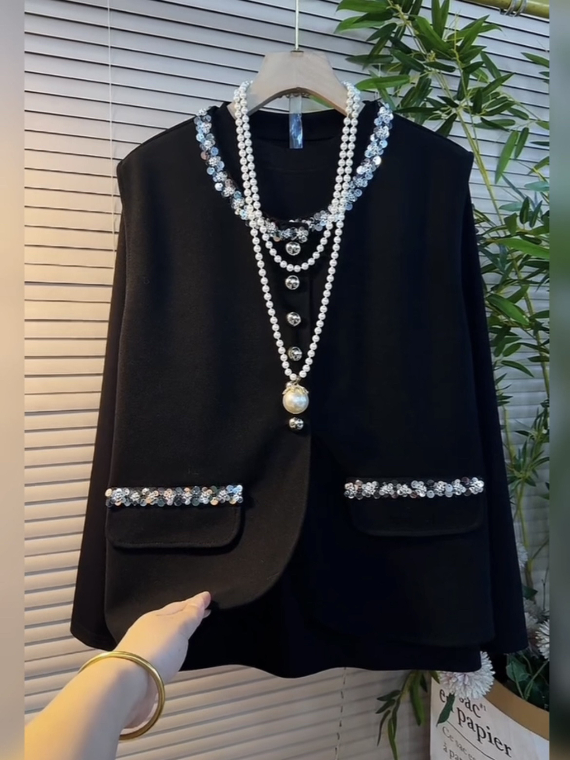 春夏大码重工钉珠无袖马甲女宽松显瘦洋气减龄中长款坎肩背心外套