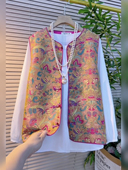 套装 早春大码 国风重工提花马甲打底衫 新中式 减龄内搭外穿小众 女装