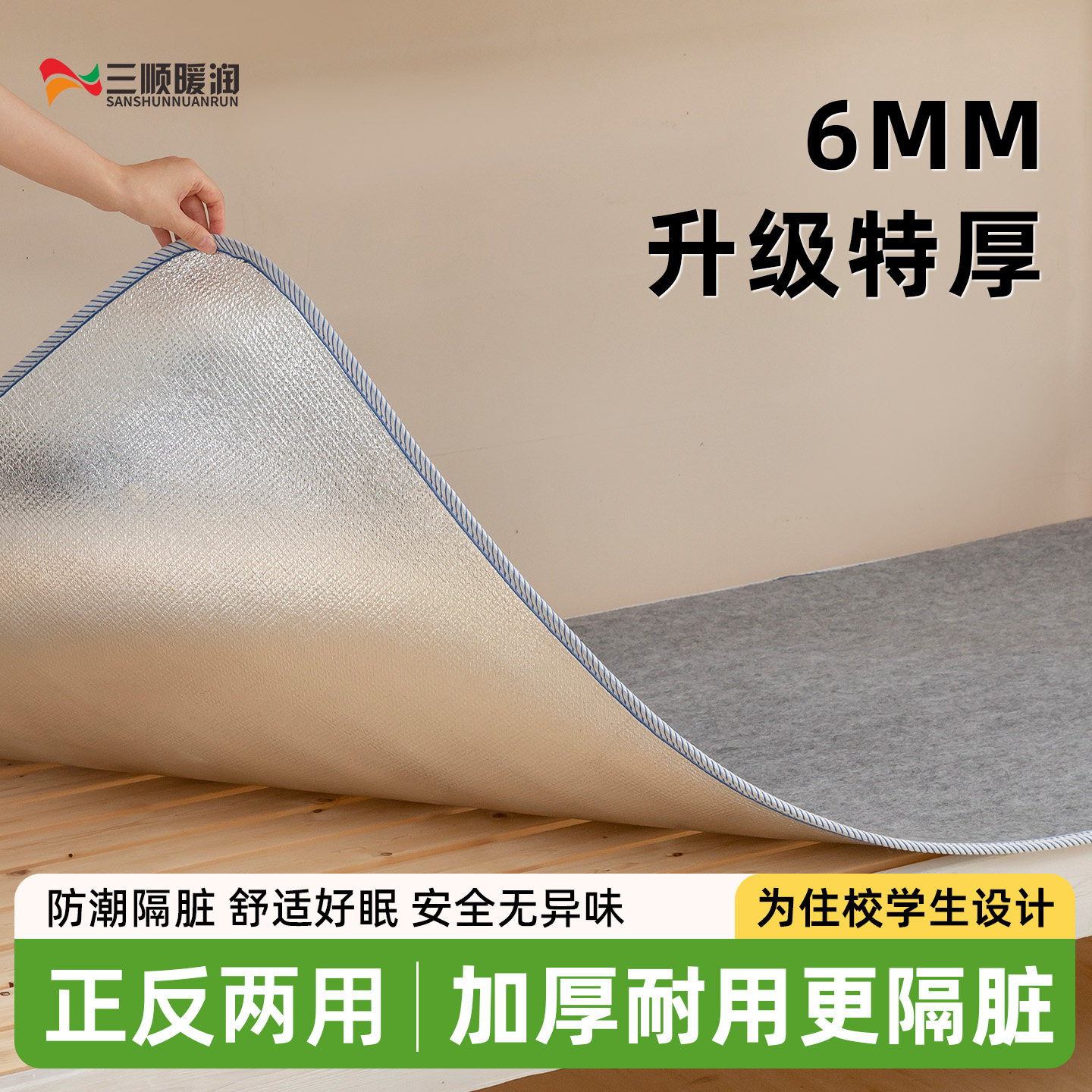 防潮垫6MM特厚学生宿舍单人床榻榻米床上用防湿防霉垫子隔脏床垫
