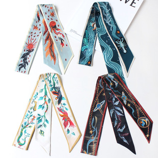 清新蓝色120文艺真丝飘带长条丝带裤子腰带丝巾装饰领巾绑包发带