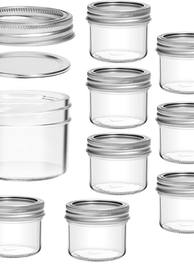 4oz美式梅森罐mason玻璃光面密封罐早餐酸奶燕麦杯带盖