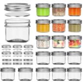 4oz美式 mason梅森罐透明玻璃密封早餐酸奶燕麦杯带盖便携梅森罐