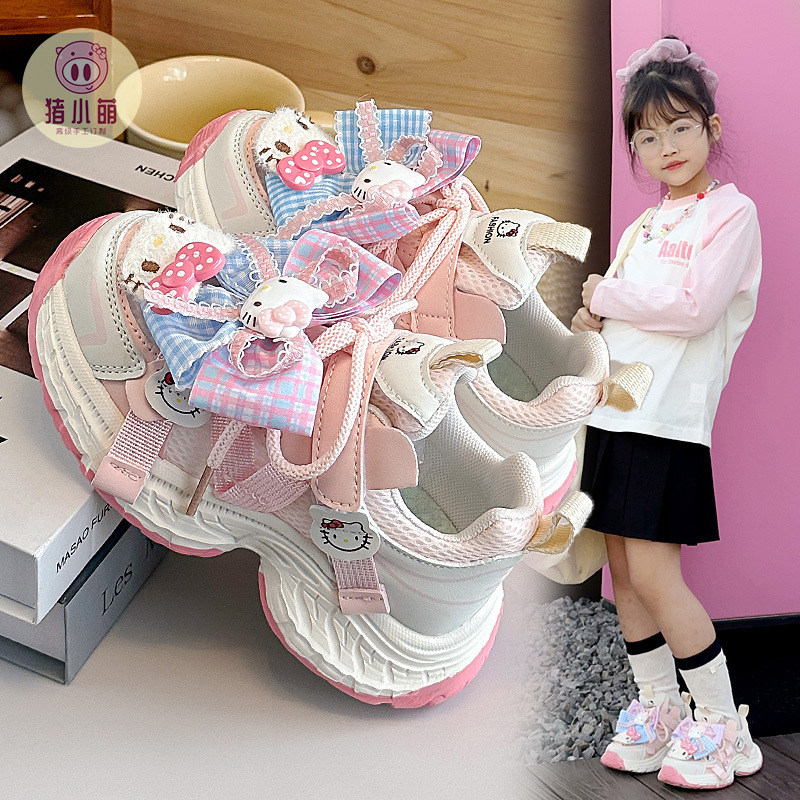 女童魔术贴防滑运动鞋轻便耐脏