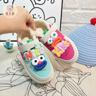 多巴胺女童加绒二棉红蓝鸳鸯鞋2026冬季新款超火加棉板鞋女孩鞋子