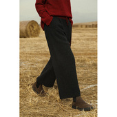 云栖橪加厚高克重高密度九分羊绒裤 烟影裤 撞色腰头抽绳保暖