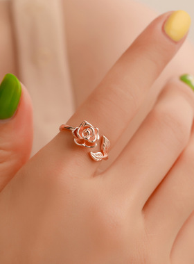 立体设计复古玫瑰花戒指
