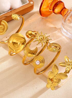 欧美ins风不对称钛钢手镯