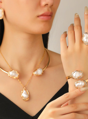 Irregular Pearl Jewelry欧美ins风巴洛克优雅气质异形珍珠装饰品