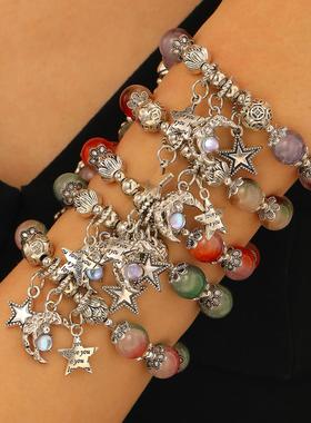 超绝国潮渐变炫彩碎冰琉璃手链