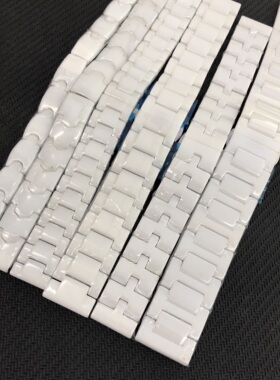 白色陶瓷表带 女 男  配件包邮 陶瓷表链 平头平口表带14 16 17mm