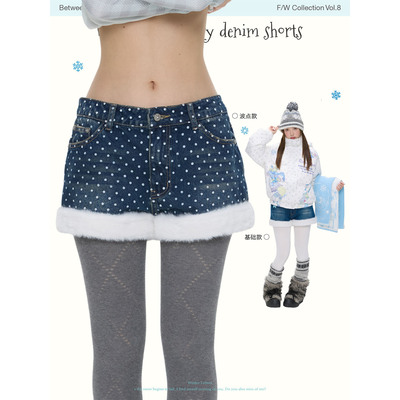 高腰水洗加厚牛仔短裤