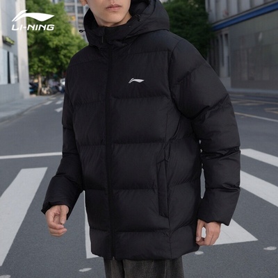 李宁棉服男款2025冬季新款短款保暖面包服防寒防风休闲连帽外套男