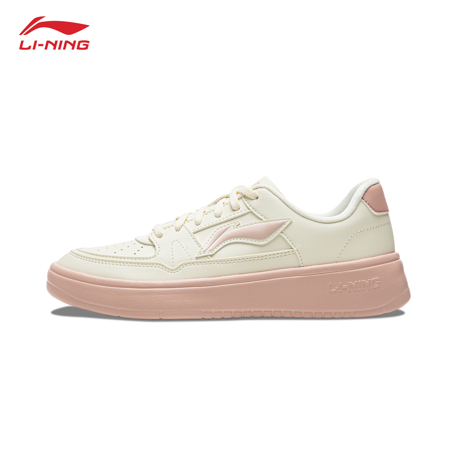 李宁2025秋冬新款韩系月临女鞋粉色鞋底少女感小白鞋板鞋休闲鞋