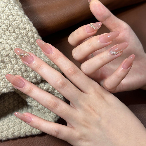 手工美甲穿戴甲中长款显白