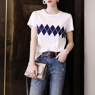 别致宽松上衣ins 香港2024年夏季 新款 短袖 t恤女设计感小众体恤修身