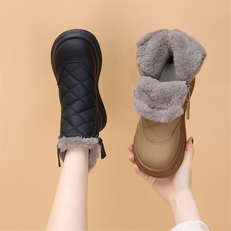 平底雪地靴女款2025冬季新款洋气加绒加厚防水棉鞋保暖短靴大码41,女鞋,时尚雪地靴,淘宝优惠券,粉丝福利购,淘宝优惠卷