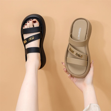 法式高级感拖鞋女夏外穿2025新款仙女风配裙一字软底沙滩鞋小码34