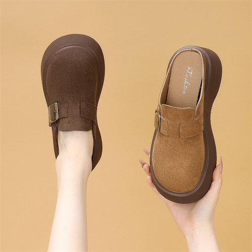 超火时尚厚底包头外穿勃肯拖鞋