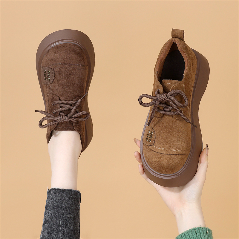 厚底英伦时尚系带乐福鞋