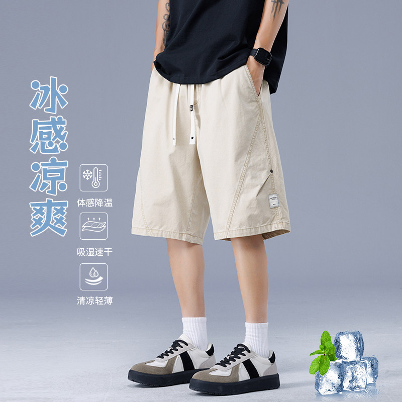 黑色工装休闲短裤男夏季宽松直筒运动五分裤子潮A155-WD214-TP45,男装牛仔裤,电商A155-1