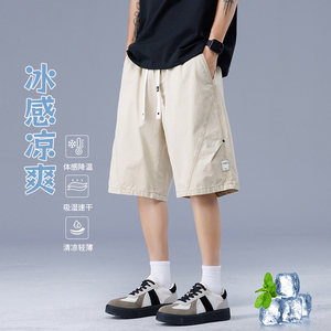 黑色工装休闲短裤男夏季宽松直筒运动五分裤子潮A155-WD214-TP45图片