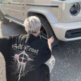 欧美潮牌t恤短袖男款夏季2025新款美式十字架印花纯棉五分袖上衣，男装T恤，电商A155-1