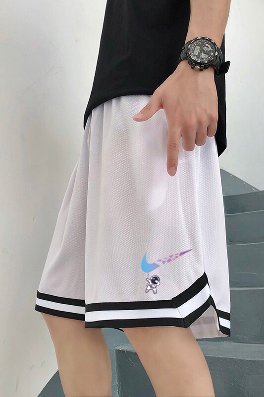 2025夏季冰丝短裤男潮宽松大码港风休闲五分裤撞色A155-K817-TP25,男装牛仔裤,电商A155-1