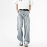 2025年夏莱赛尔港风高街大码宽松直筒牛仔裤百搭A155-MJ206-TP56，男装牛仔裤，电商A155-1
